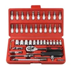 Kit De Ferramentas 46/41/21 Peças Jogo De Soquetes Chave Catraca Reversível Com Maleta Jogo De Ferramentas Completo MN