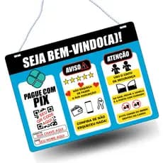 Placa PIX UBER 99 APP transporte personalizada QR CODE PIX e avisos