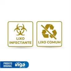 Adesivo Lixeira Lixo Comum Lixo Infectante 1 Kit 2 unidades 10x10cm Vinil Clínica Hospital
