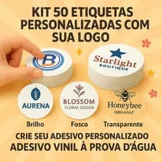 50 Etiquetas Adesivas Personalizada Com Sua Logo | Envie Sua Logo |  Adesivo Vinil A prova D'Água