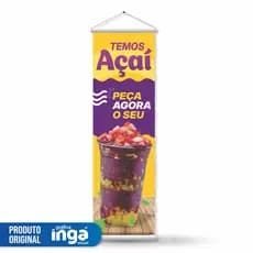 Banner Açaí Lona 100x30cm Faixa Impressão Alta Qualidade Divulgação