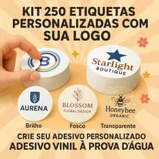 250 Etiquetas Adesivos Personalizada Com Sua Logo | Crie Seu Adesivo | Vinil A prova D'Água
