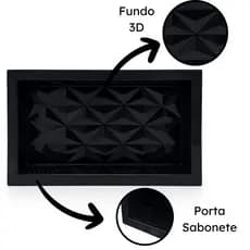 Nicho para Banheiro 30x60 Porta Shampoo e Sabonete Embutir Fundo 3d