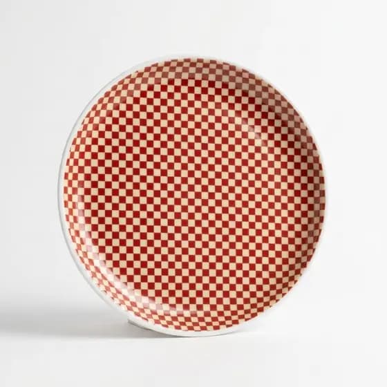 Prato Pão de Porcelana Xadrez - Casa Toco