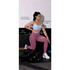 Conjunto Fitness Feminino Cintura Alta Top e Legging zero transparëncia tecido