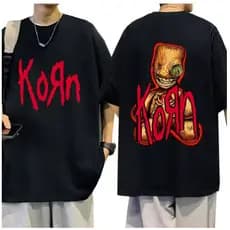 Camiseta Estampa Adulto/Infantil korn Lançamento Unissex Em Algodao