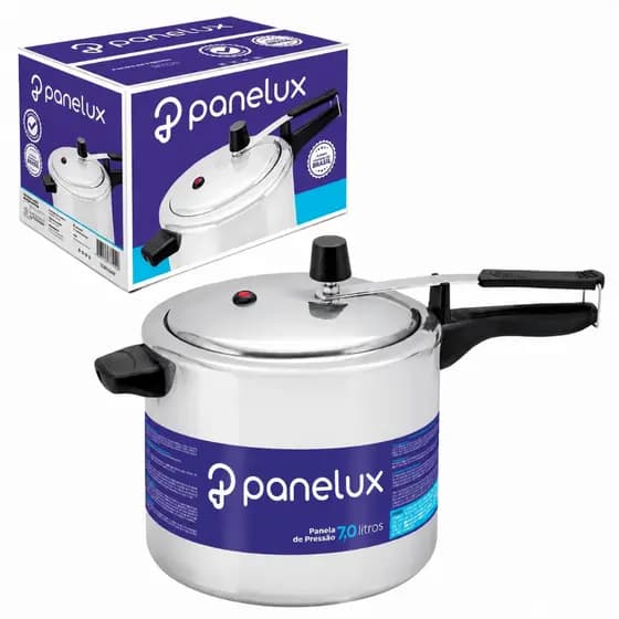 Panela de Pressão Polida 7 Litros Aluminio Polido Panelux Classic