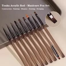 Kit 9 Pincéis Para Arte De Unhas Conjunto De Ferramentas Desenho De Polimento De Gel
