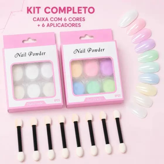 Kit 6/12 Potinhos De Glitter Pó Sereia Holográfico Decoração Para Unhas