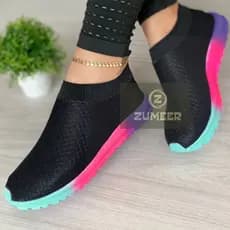 tenis feminino meia calça facil sem cadarço elastico caminhada atividades fisica academia