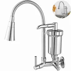 Torneira Filtro  De Parede Purificador De Água Pia Cozinha Bica Flexível Cone 1/4 de Volta