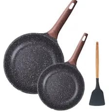 Kit com 2 Frigideira Titanium Exclusive Plus Bkza Antiaderente 22 e 26cm + Espátula em Silicone