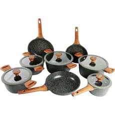 Jogo de Panelas 8 Peças Titanium Plus Antiaderente Granito Bkza - Conjunto de Panelas Revestimento Ceramic Flon