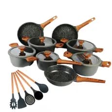 Jogo de Panelas Titanium 13 Peças Exclusive Antiaderente Granito Bkza - Conjunto Com Wok Frigideira e Caçarola