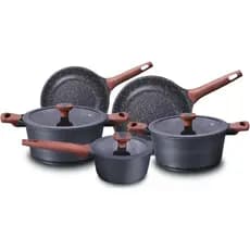 Jogo de Panelas 5 Peças Titanium Exclusive Conjunto Antiaderente Granito Bkza