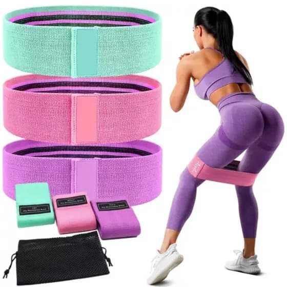 Jnlvariedades Kit 3 Faixas Elásticas De Exercício Musculação Hip Resistance Bands
