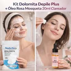 Kit Facial Óleo Rosa Rubignosa 100% 20ml e Dolomita pó 200g