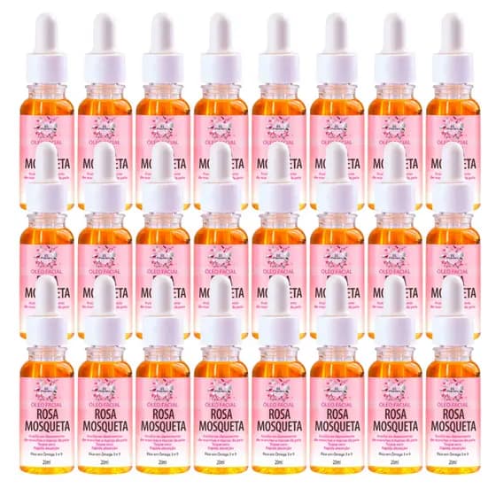 Box 24 unidades Óleo de Rosa Mosqueta 20ml DL Maquiagem