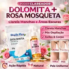Dolomita em Pó 200g + Óleo de Rosa Mosqueta Cuidado Facial - Antimanchas