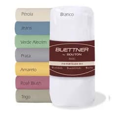 Lençol Casal C/ Elástico Malha 100% Algodão Buettner Bouton Cama Casal Padrão Fio Penteado
