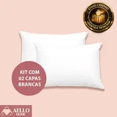 Kit 2 Capa Fronha Adulto 50x70cm Antialérgica com Zíper Toque Macio Branca