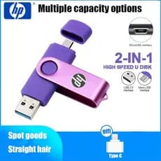 Pen Drive Tipo c/Micro OTG De Alta Velocidade 64GB 128GB 256GB 2TB USB 2.0 512GB 1TB PenDrive Armazenamento Flash 16GB 8