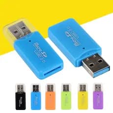 . Leitor De Cartão De Memória Portátil Mini Plástico Para TF Micro SD USB 2.0 ADAPTADOR .