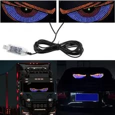 LED Olho do Demônio Dinâmico para Carro - .Luz Dynamic Devil Eyes 5V para Carros - Painel de Pixels LED RGB, Tela de Exi