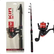 Kit Pesca Molinete 1 Rolamento Vara 1,80 Linha 0.30mm Maruri Ideal Para Sua Pesca