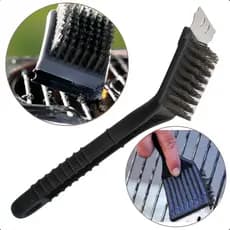 Escova De Aço Para Limpar Grelha Churrasqueira Com Raspador Promoção