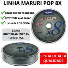 Linha Multifilamento Pop 8x Resistente Cinza Pop Fishing Maruri 100m Linha de Alta Qualidade