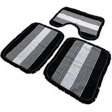 Kit Tapete Jogo De  Banheiro 3 Peças Liso Luxo Com Franja
