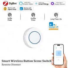 Ewelink-Zigbee Interruptor de Parede Sem Fio, Botão Cena, Handy Key Switches, Cenário Automação Funciona com Zigbee2MQTT