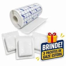 FILME TRANSPARENTE ADESIVO 1M PARA CURATIVOS E TATUAGEM PROTEÇÃO PROFISSIONAL ALTA FIXAÇÃO  + 3 GAZES GRÁTIS