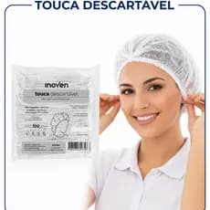 TOUCA DESCARTÁVEL TNT SANFONADA COM ELÁSTICO – 50, 100 OU 200 UNIDADES