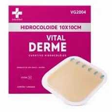Curativo hidrocoloide  de 10x10cm Derm para tratamento de feridas e escaras.