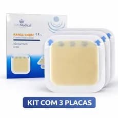 Curativo Hidrocoloide 10x10cm Kit com 3 Placas Proteção para Feridas e Escaras