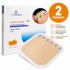 KIT 2 CURATIVO HIDROCOLOIDE PROTEÇÃO FERIDAS EVITA ESCARAS TAMANHO 10X10CM 2 PLACAS
