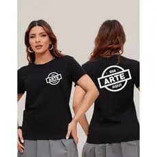 Camiseta Feminina Baby Look Blusa Tshirt Personalizada Estampa Uniforme Sua Arte Seu Logo Evento