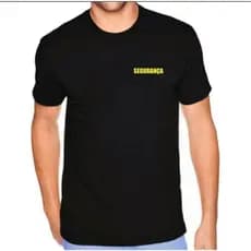 Camiseta Masculina Uniforme de Trabalho Profissões Segurança Preta Envio Rápido 100% Algodão