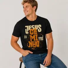 Camiseta Masculina Gospel Jesus Caminho Verdade Vida 100% Algodão Premium Estampada