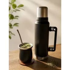 Kit Garrafa Térmica 1,0 Litro + Copo 160ml e Bomba Inox - Perfeita para Chimarrão/Tereré