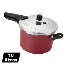 PANELA DE PRESSÃO FECHAMENTO EXTERNO 10 LITROS VERMELHA + ENVIO RÁPIDO E SEGURO