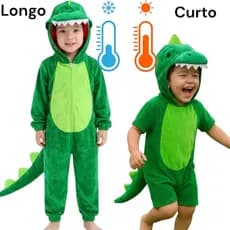 Fantasia Infantil Dinossauro Menino Menina Pijama Macacão Tiranossauro Rex