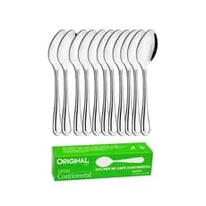 Jogo Talheres Colher de Café Inox Continental C/12 Original Line Cozinha Restaurante Buffet Padaria