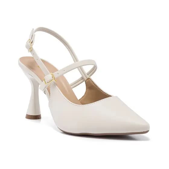 Scarpin Slingback Feminino Salto Alto Bico Fino Com Fivela Confortável Elegante Luxo Moderno 2026