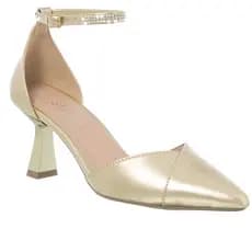 Scarpin Feminino Salome Sapato Bico Fino Salto Taça Strass Elegante