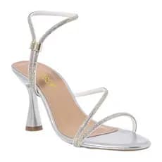 Sandália Feminina Strass Brilho Salto Alto Fino Elegante Festa Moda Confortável Luxo Moda Leve