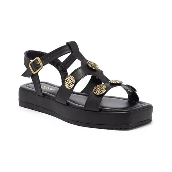Sandália Papete Flatform Feminino Almofadada Plataforma Moda Confortável Leve Lançamento Metalizada