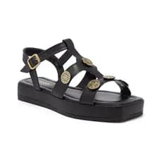 Sandália Papete Flatform Feminino Almofadada Plataforma Moda Confortável Leve Lançamento Metalizada
